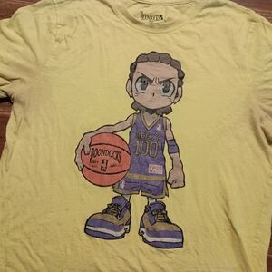THE BOONDOCKS T-SHIRT - RILEY - Small // tv comics basketball yellow tee shirt